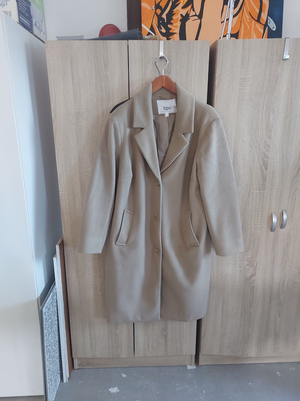 beige winterjas maat 46, Ophalen, Zo goed als nieuw, Maat 46/48 (XL) of groter, Beige
