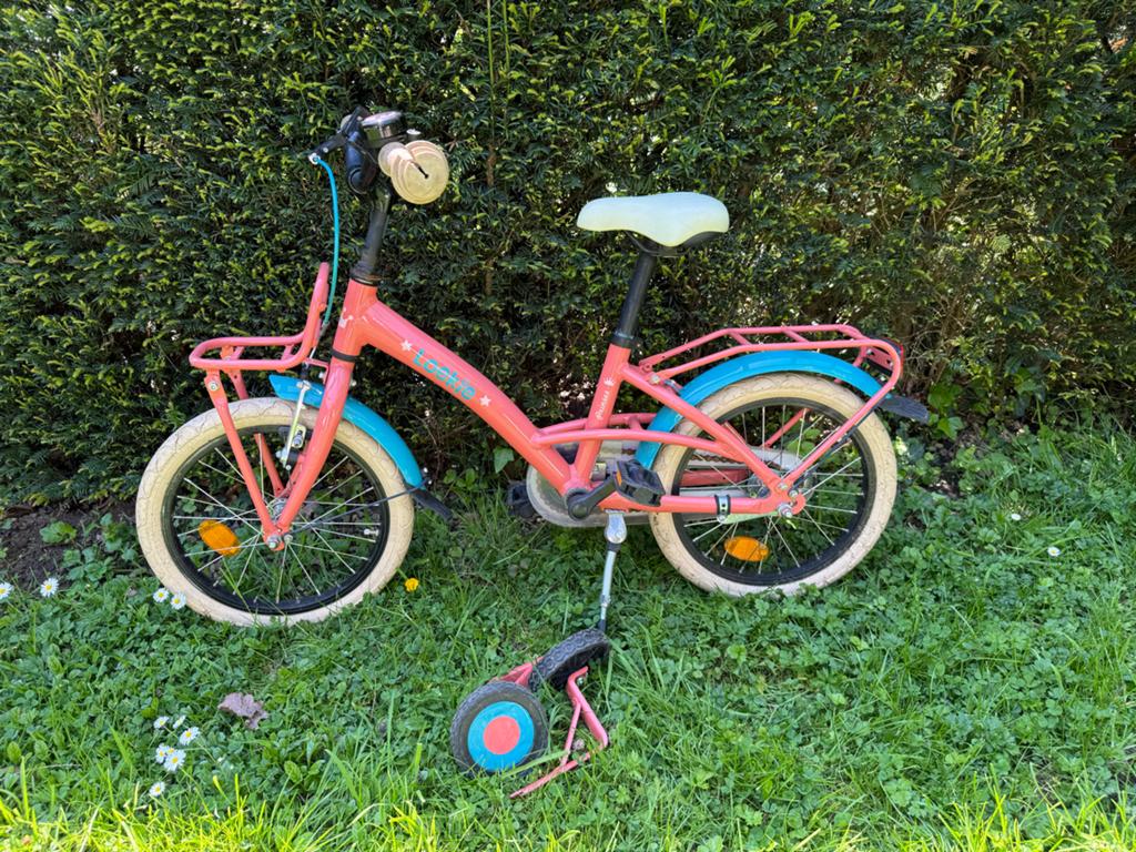Kinderfiets Loekie Prinses 16 inch met zijwieltjes, Ophalen, Zijwieltjes, Velgrem, 16 tot 20 inch