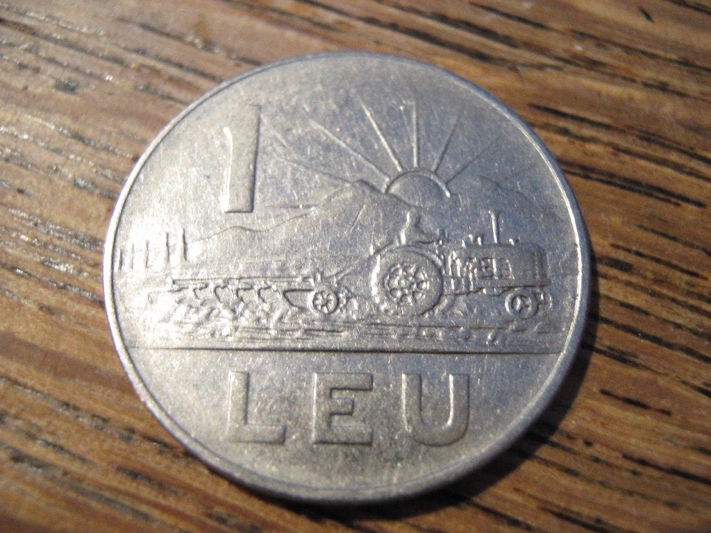 Roemenie 1 Leu 1966, Ploegende Tractor #502, Ophalen of Verzenden, Overige landen, Losse munt