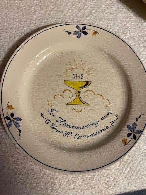vintage communie bordje, Antiek en Kunst, Curiosa en Brocante, Ophalen of Verzenden