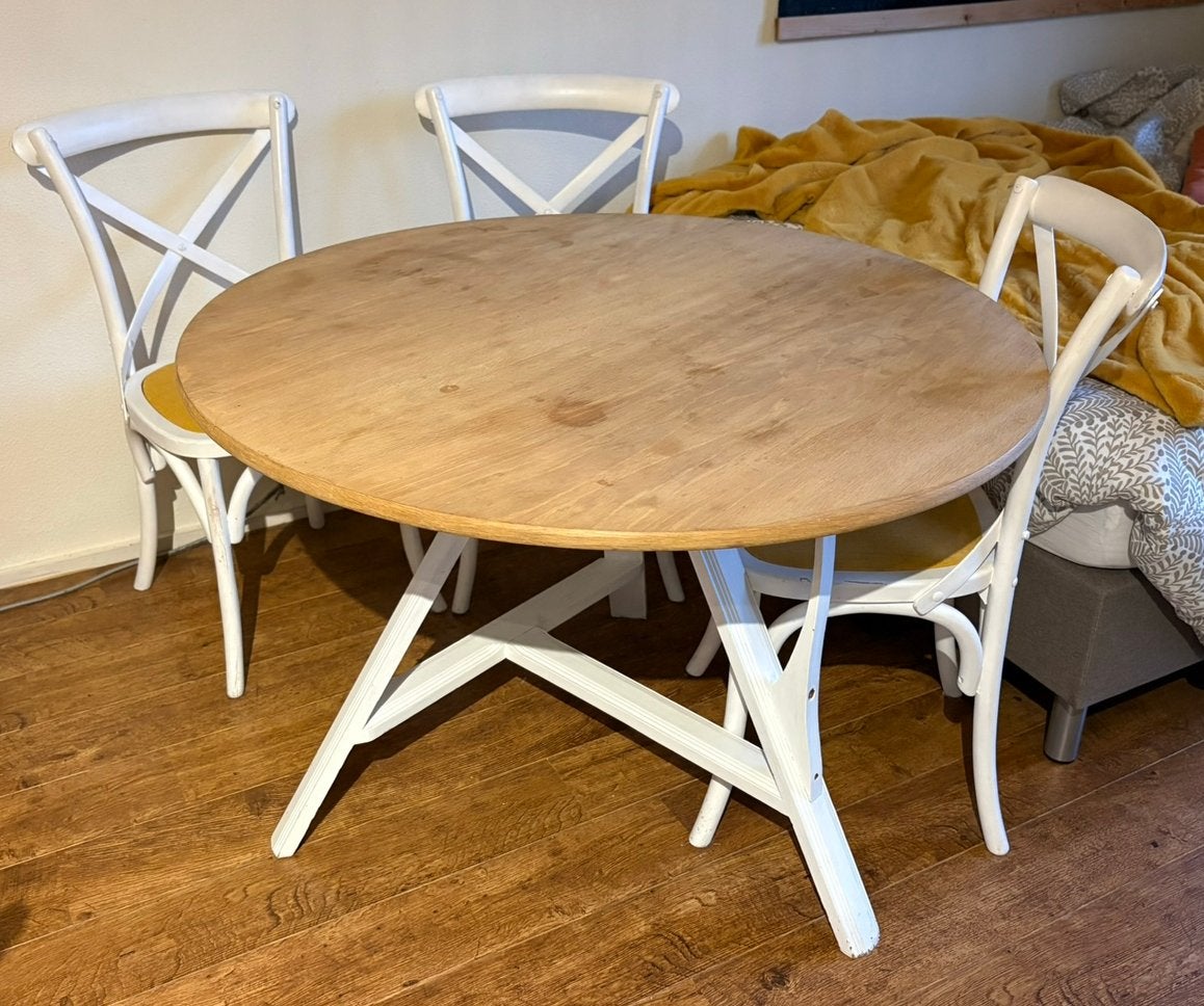 Drentse Klaptafel, Ophalen, Gebruikt, Rond, 100 tot 150 cm