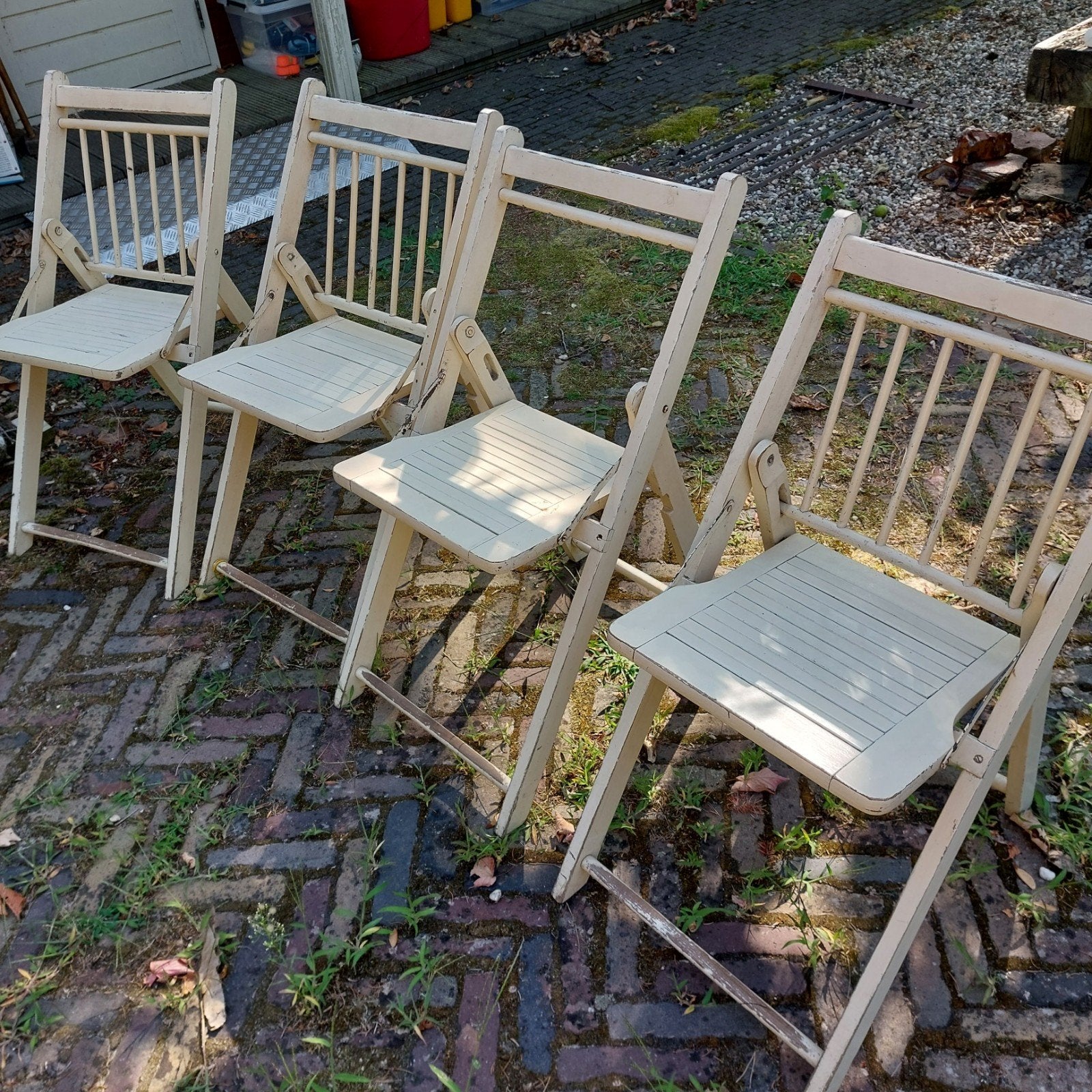 oude klapstoelen, jaren vijftig, voor de liefhebber, Ophalen, Gebruikt, Hout, Inklapbaar