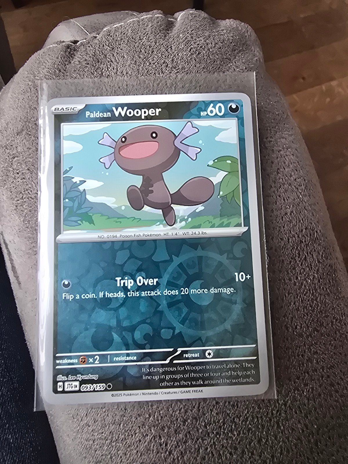 Pokémon Kaart: Paldean Wooper (093/159) - Nieuwstaat, Ophalen of Verzenden, Zo goed als nieuw, Losse kaart
