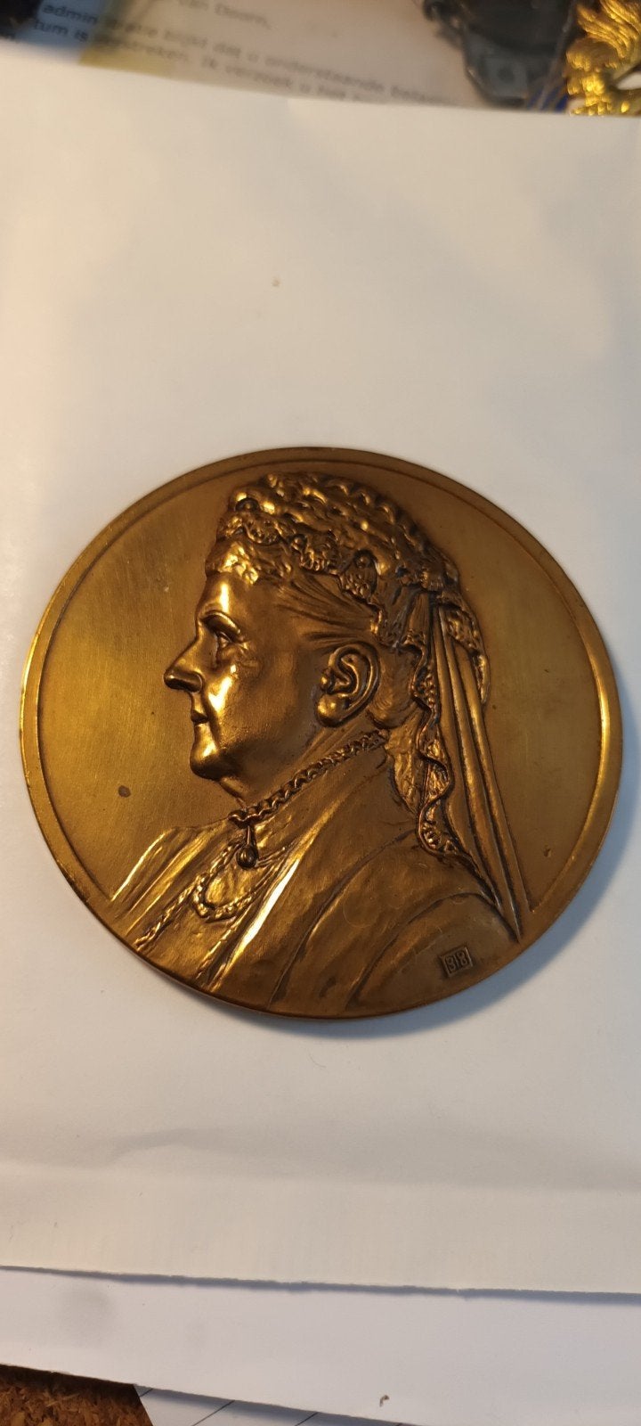 Bronzen medaille Koningin Moeder Regentes 1879-1929, Ophalen of Verzenden, Brons, Nederland