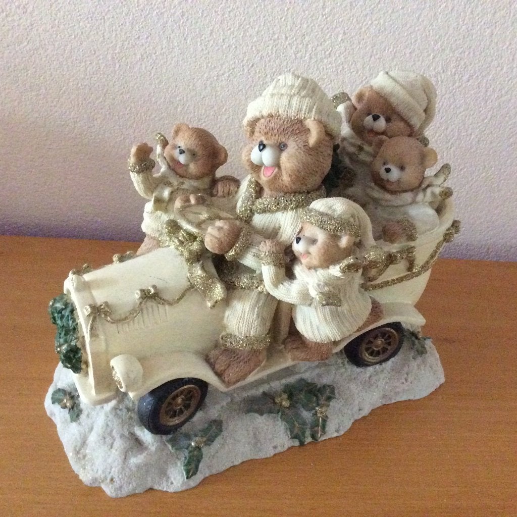 kerst beeld - kerst beren in auto -, Ophalen of Verzenden, Zo goed als nieuw