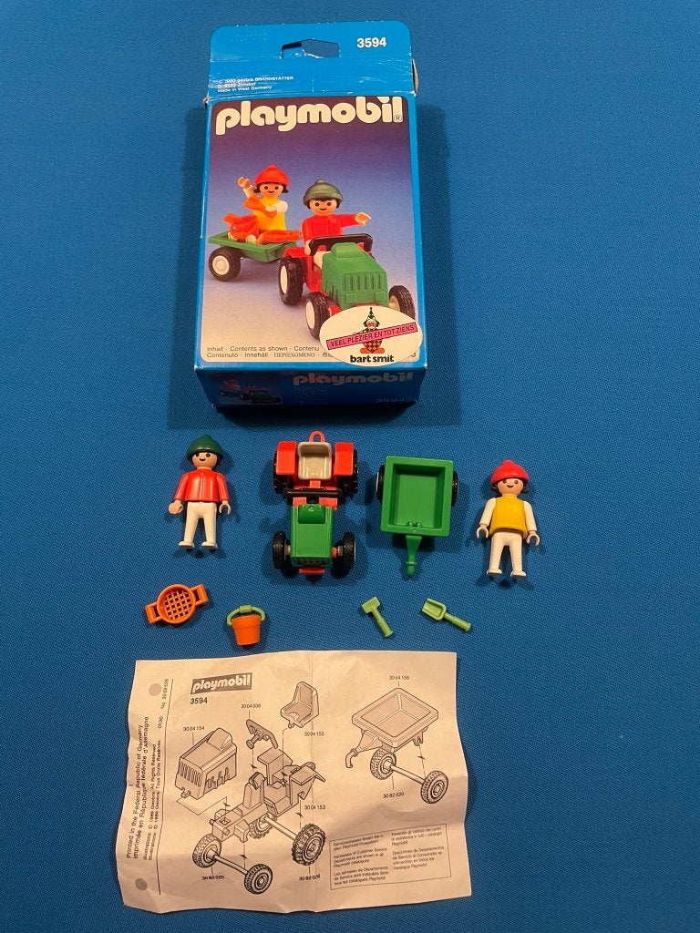 Playmobil 3594 – Tractor met aanhanger – compleet met doos, Gebruikt, Complete set, Voertuig, Ophalen of Verzenden