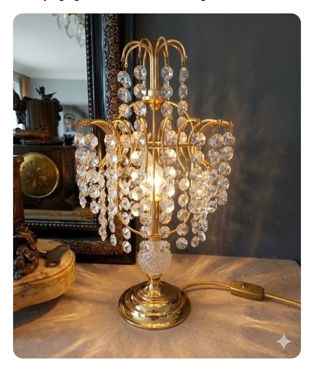 prachtige Vintage Hollywood Regency watervallamp, Ophalen of Verzenden, Vintage