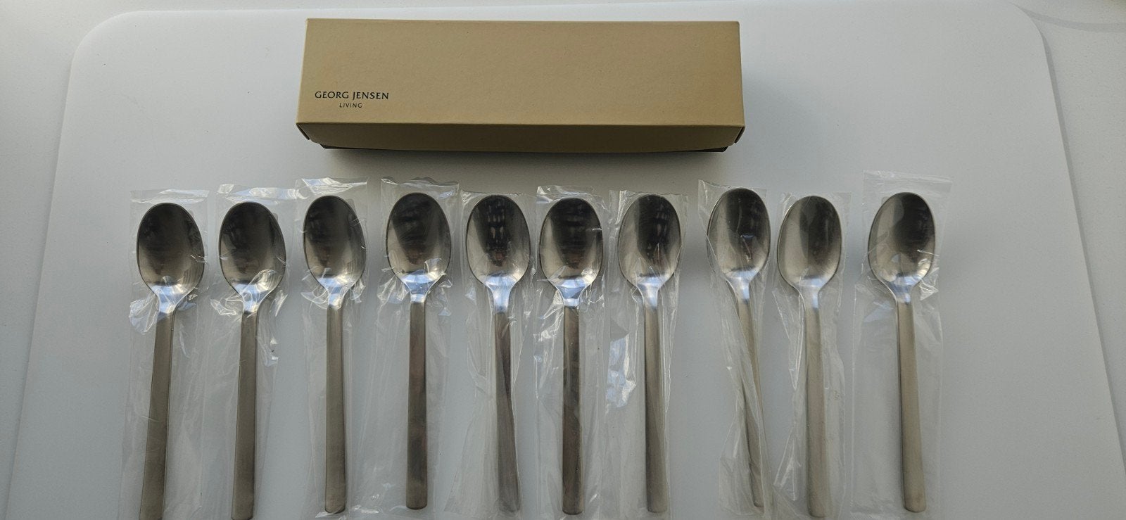 Georg Jensen Bo Bonfils dinerlepels 10 stuks, Los bestek, Nieuw, Ophalen of Verzenden, Rvs of Chroom