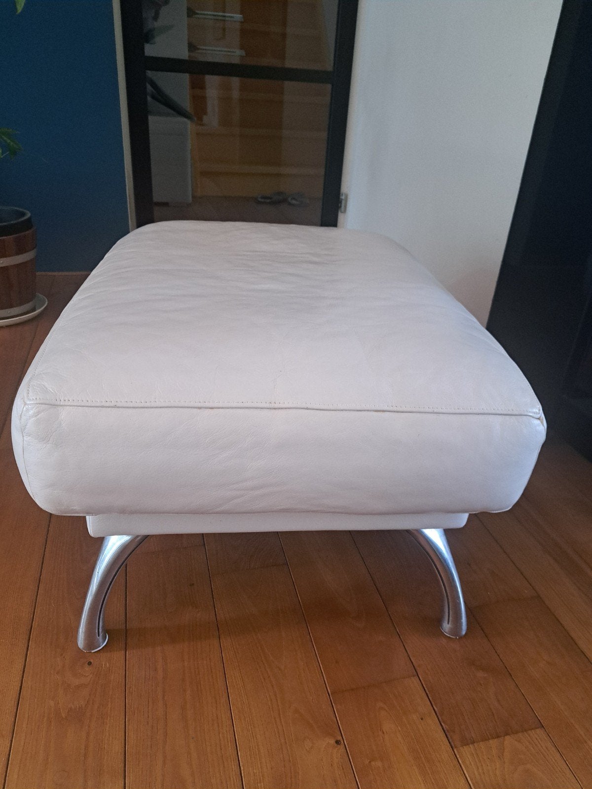 DE SEDE hocker wit leer (80x60x45), Ophalen, Zo goed als nieuw, Rechthoekig, Leer