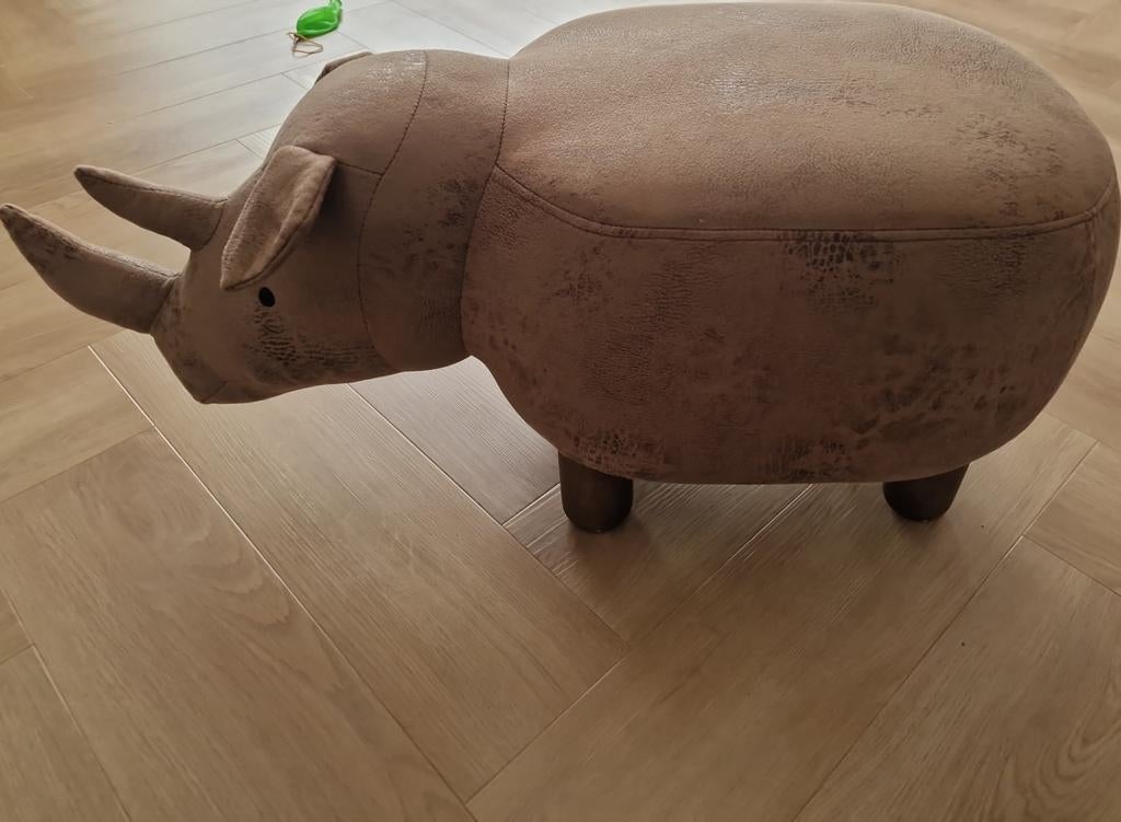 Neushoorn poef, Ophalen of Verzenden, Rond, Minder dan 50 cm, Minder dan 50 cm