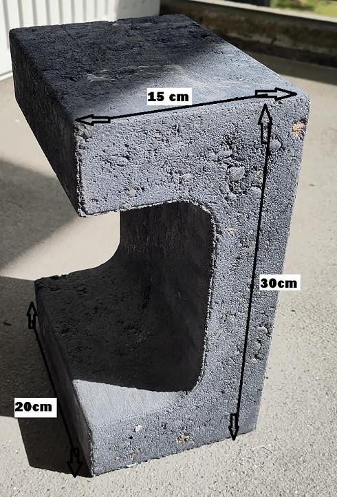 Betonnen U Blokken/ antraciet/grijs 30x20x15cm, Ophalen, Overige typen, Zo goed als nieuw, Minder dan 5 m²