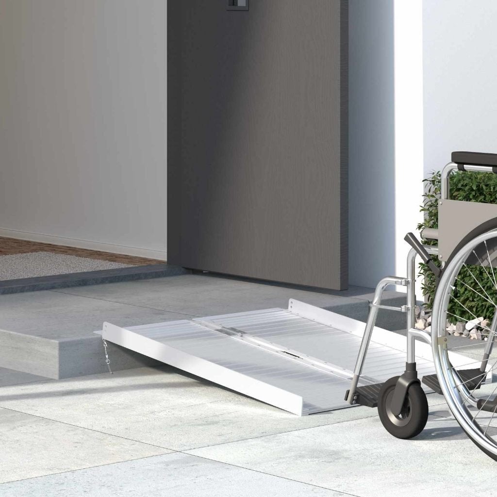 Rolstoeloprijplaat opvouwbaar 91 cm aluminium GRATIS BZRGD!, Verzenden, Nieuw, Nvt, Nvt