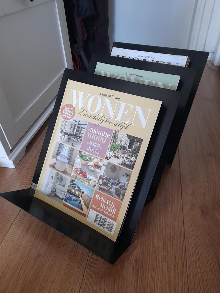 Lourens Fisher Tijdschriftenrek - Zwart Metaal, Ophalen, Gebruikt
