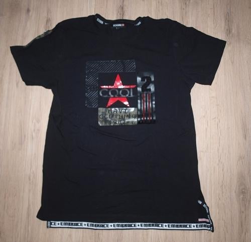 Zwart T-Shirt Scamm (S), Kleding | Heren, T-shirts, Gedragen, Maat 46 (S) of kleiner, Zwart, Ophalen of Verzenden