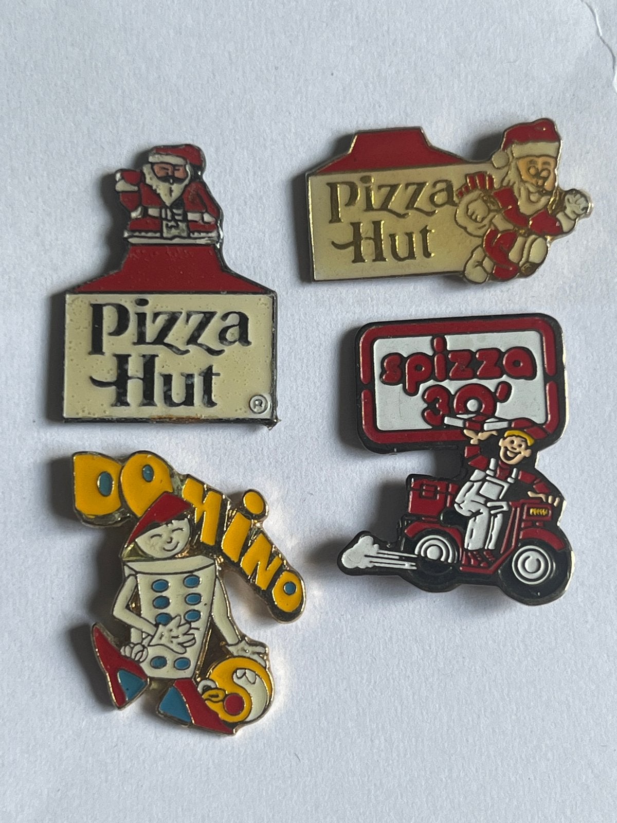 Vintage Pizza Hut en Domino's Pins - Set van 4, Gebruikt, Ophalen of Verzenden, Speldje of Pin, Nvt
