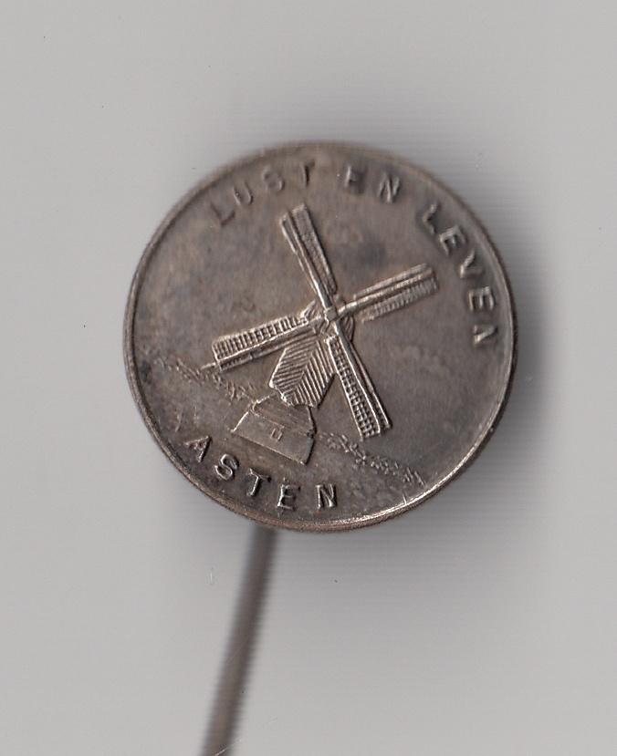 Asten Lust en Leven Molen speldje, Verzamelen, Speldjes, Pins en Buttons, Gebruikt, Niet vindbaar, Niet vindbaar, Speldje of Pin