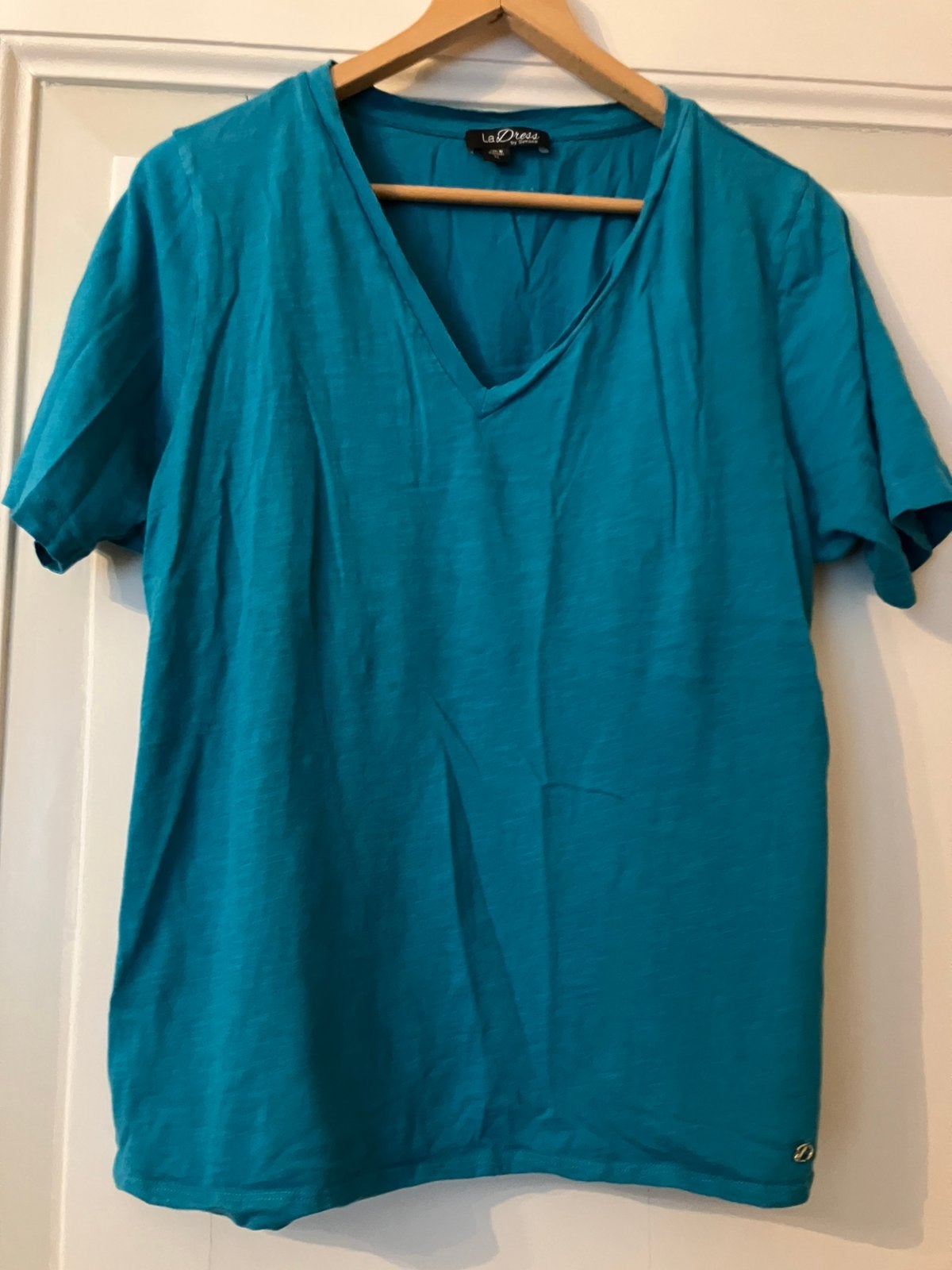 Ladress petrol tshirt XL, Blauw, Maat 42/44 (L), Ophalen of Verzenden, Zo goed als nieuw