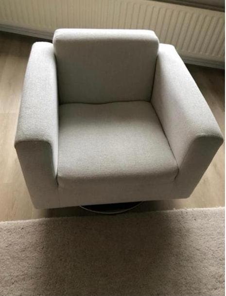 brühl Tomo Comfortabele grijze fauteuil - Zo goed als nieuw, Ophalen, Zo goed als nieuw, Eén, Stof