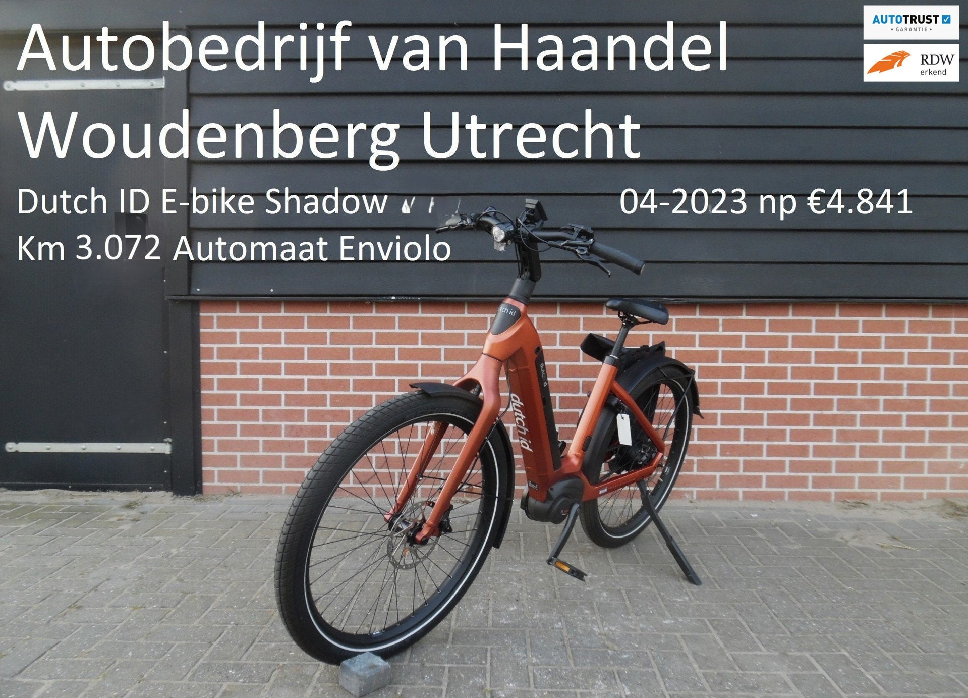 Dutch ID E-bike Shadow S75 Enviolo automatic, Gebruikt, Info@dutch-id.nl, Beveland 2
1948 RA  Beverwijk, NL, Dutch ID