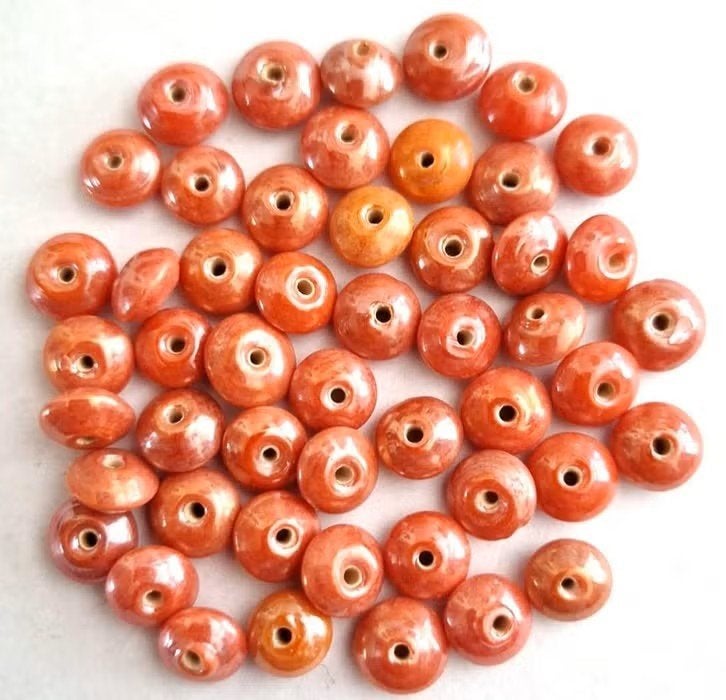 Opaque donut vorm glas kralen 8 mm, Verzenden, Nieuw, Kraal
