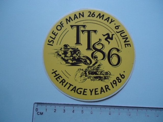 sticker oud TT 1986 ISLE OF MAN motorrace motorsport tt86, Verzenden, Zo goed als nieuw, Bedrijf of Vereniging