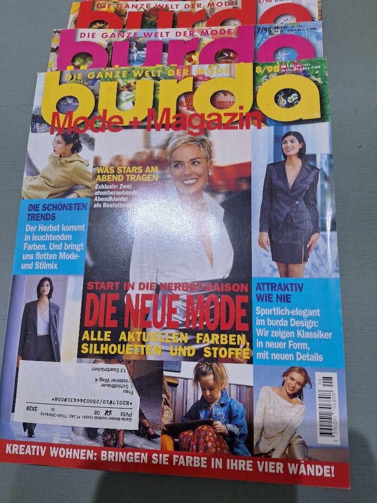 5 x Burda's uit 1998 in nieuwstaat, Hobby en Vrije tijd, Overige typen, Vrouw, Zo goed als nieuw, Burda