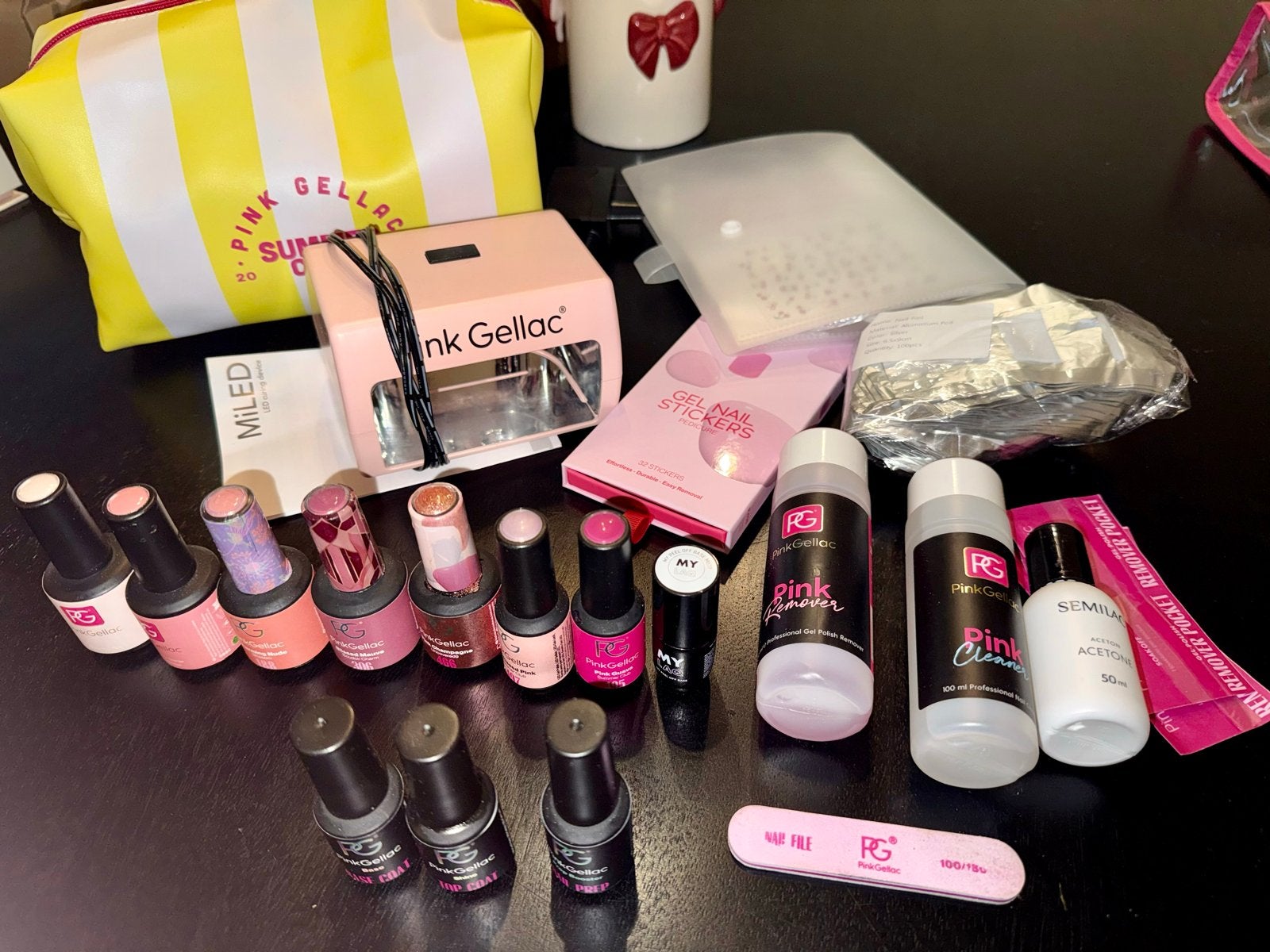 Complete Pink Gellac Gelnagel Set met Lamp en Kleuren, Ophalen of Verzenden, Zo goed als nieuw, Overige typen