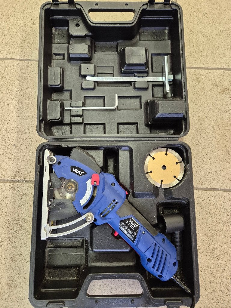 Varo VAR10048/17 mini cirkelzaag 500W + koffer, Doe-het-zelf en Verbouw, Ophalen, Gebruikt, Zaag, Overige merken