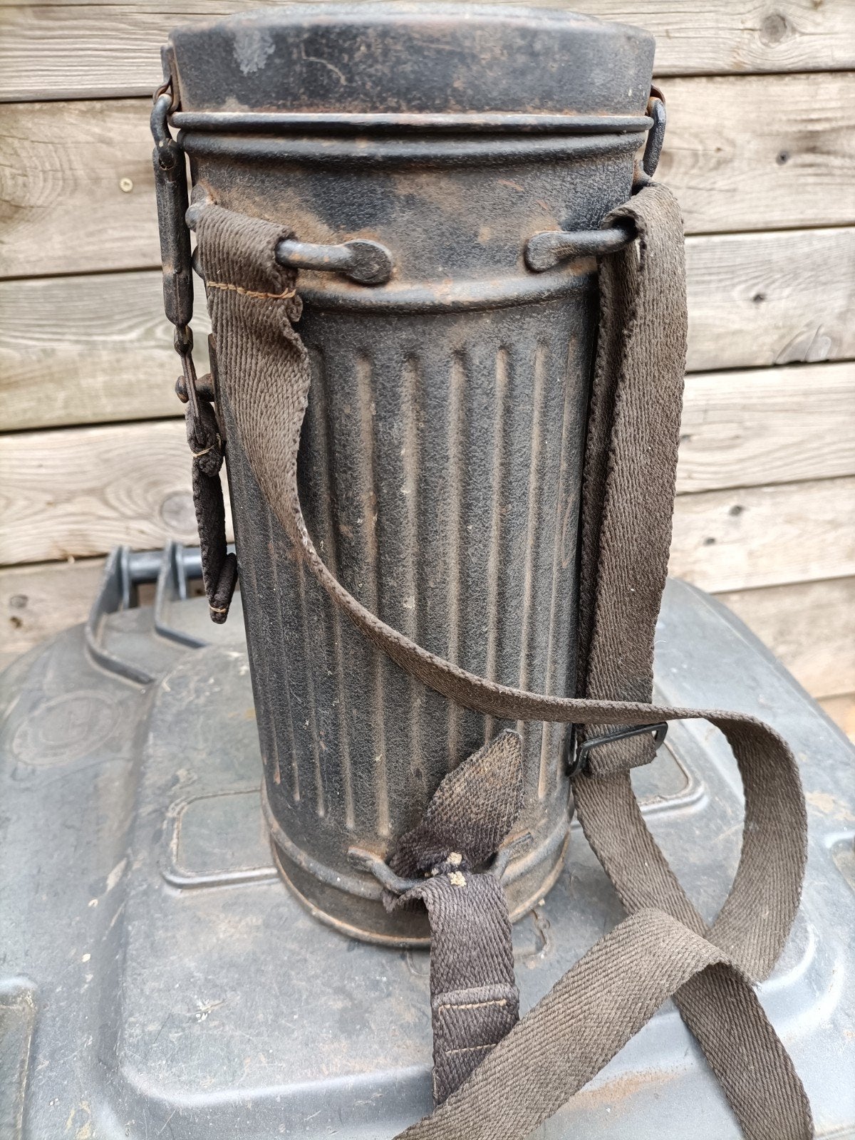 Gasmasker bus 1944 duits ww2 orgineel, Ophalen of Verzenden, Duitsland