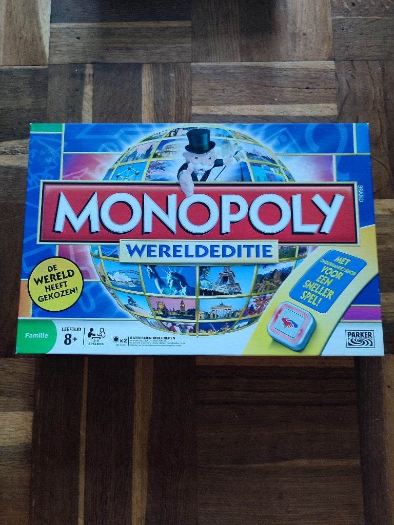 Monopolie wereldeditie, Ophalen of Verzenden, Zo goed als nieuw