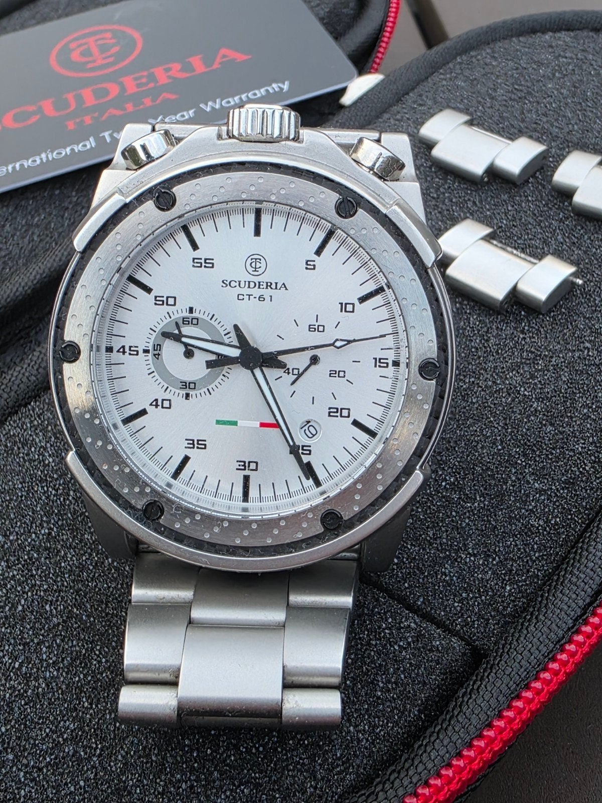 CT Scuderia Contatempo CT-61 Bullhead Chronograaf CT243P, Ophalen of Verzenden, Zo goed als nieuw, Staal, Overige merken
