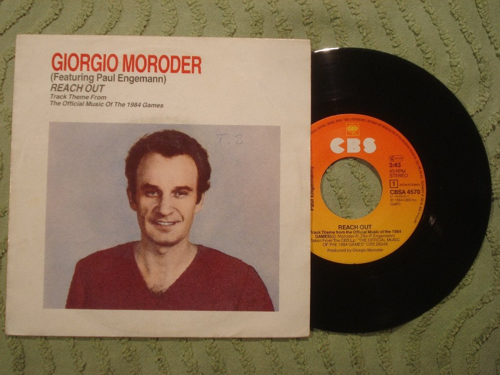 Giorgio Moroder 7" Vinyl Single: ‘Reach out’ (Nederland, Ophalen of Verzenden, Zo goed als nieuw, 7 inch, Pop