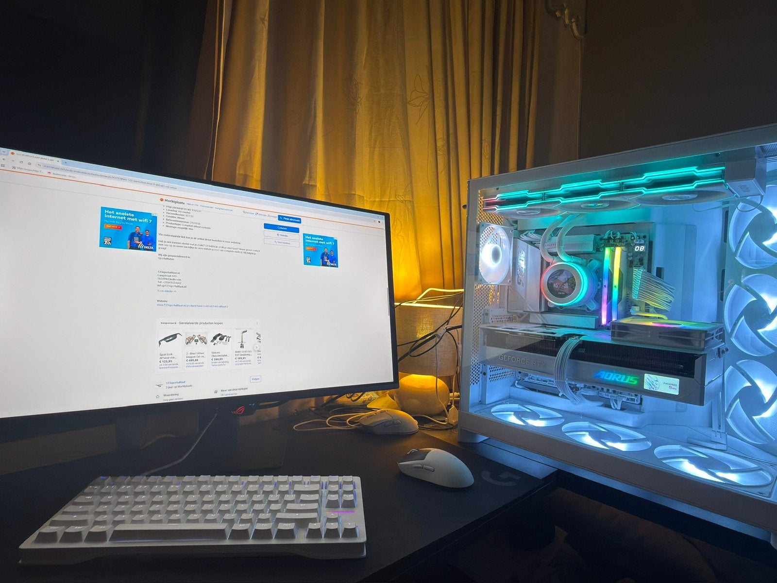 ZEER LUXE HIGH-END GAMING SETUP–RTX 5080 | 9800X3D| QD-OLED, Computers en Software, Ophalen, 32 GB, Zo goed als nieuw, Gaming