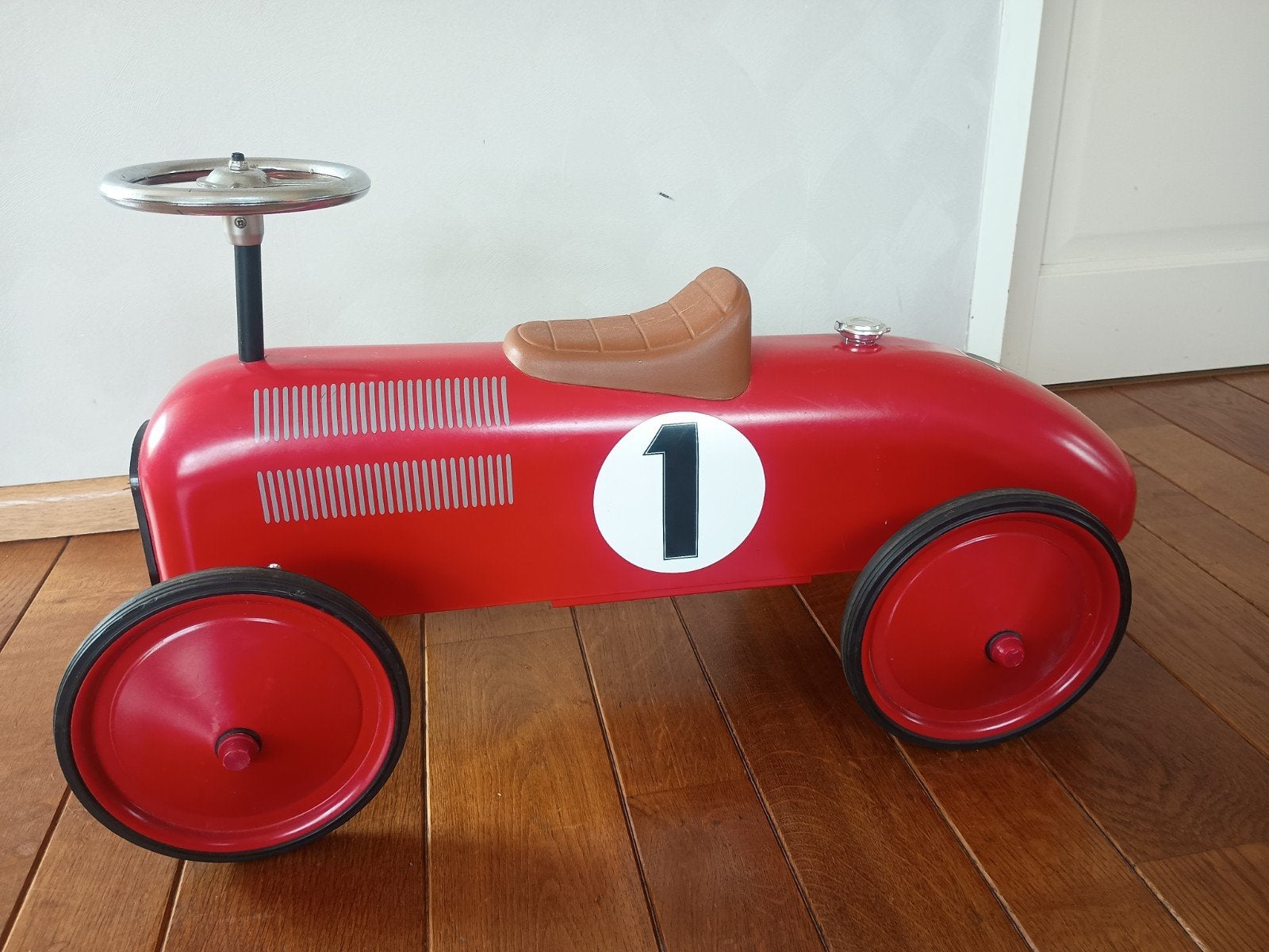 Rode loopauto retro - Vintage stijl, Ophalen of Verzenden, Gebruikt