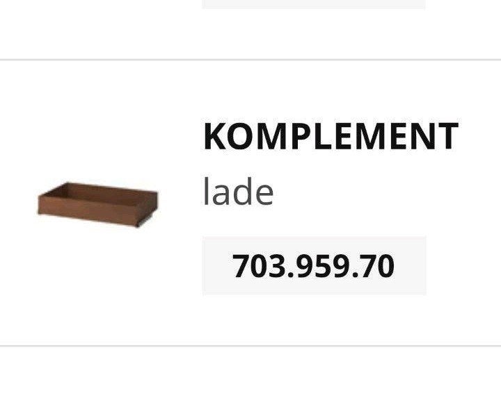 Gezocht: Ikea lades donkerbruin, Ophalen, Gebruikt, 50 tot 100 cm, Minder dan 100 cm