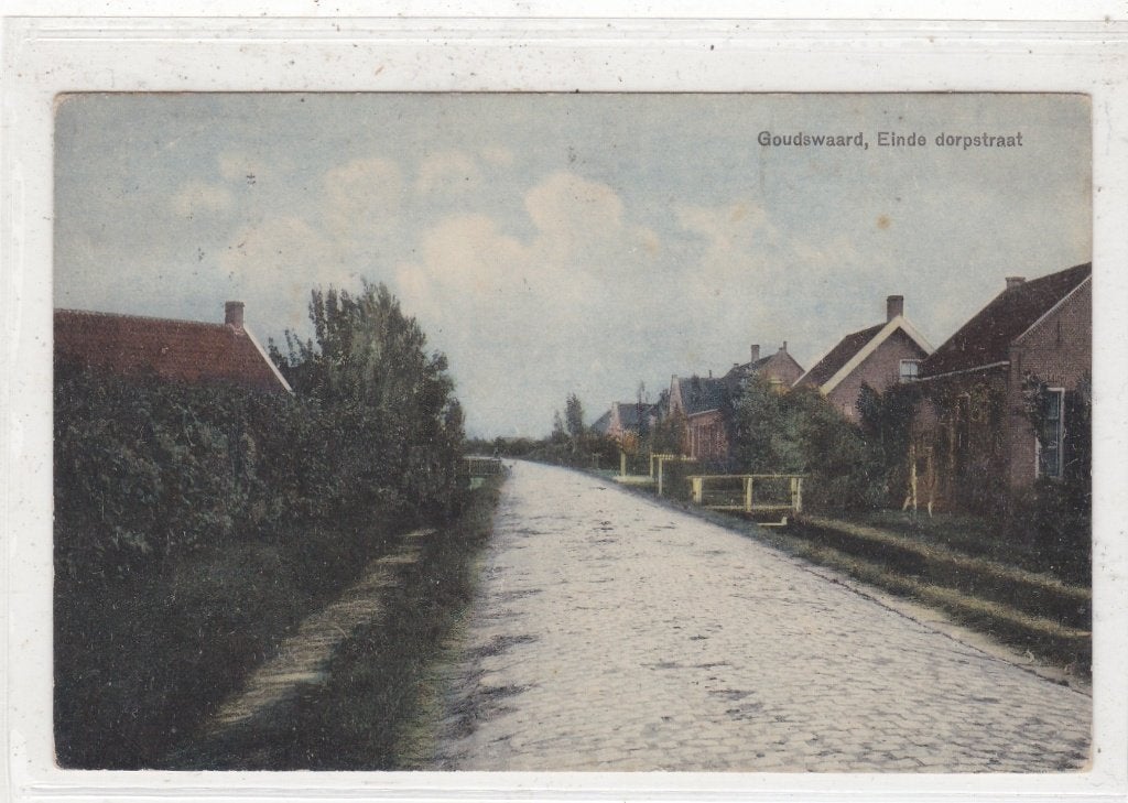 Goudswaard-Einde Dorpstraat 1929, Ophalen of Verzenden, 1920 tot 1940, Gelopen, Zuid-Holland