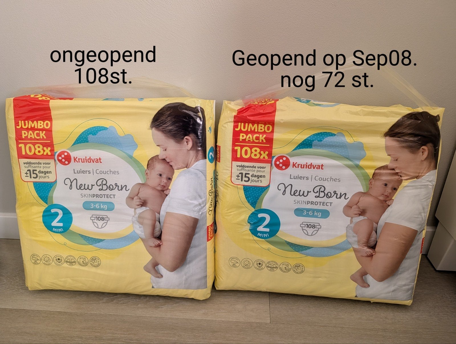 Kruidvat NewBorn Luiers Maat 2 (Totaal 180st.), Ophalen of Verzenden, Nieuw