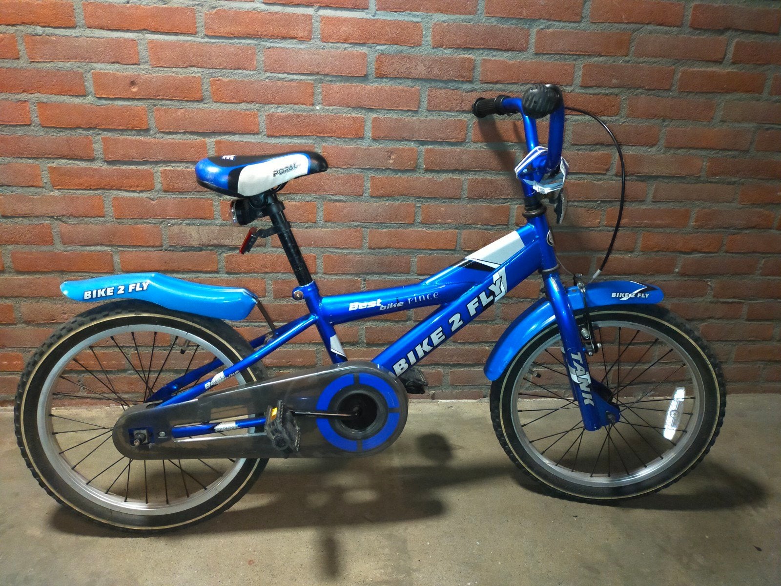 Blauwe kinderfiets - Bike 2 Fly - 18 inch – Goede Staat, Ophalen