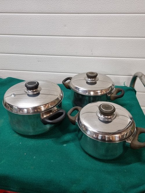 Kookpannen bk drie stuks met deksel, Ophalen of Verzenden, 'T Olde Gre-j, Info@toldegrej.nl, Endepoelstraat 20f Didam