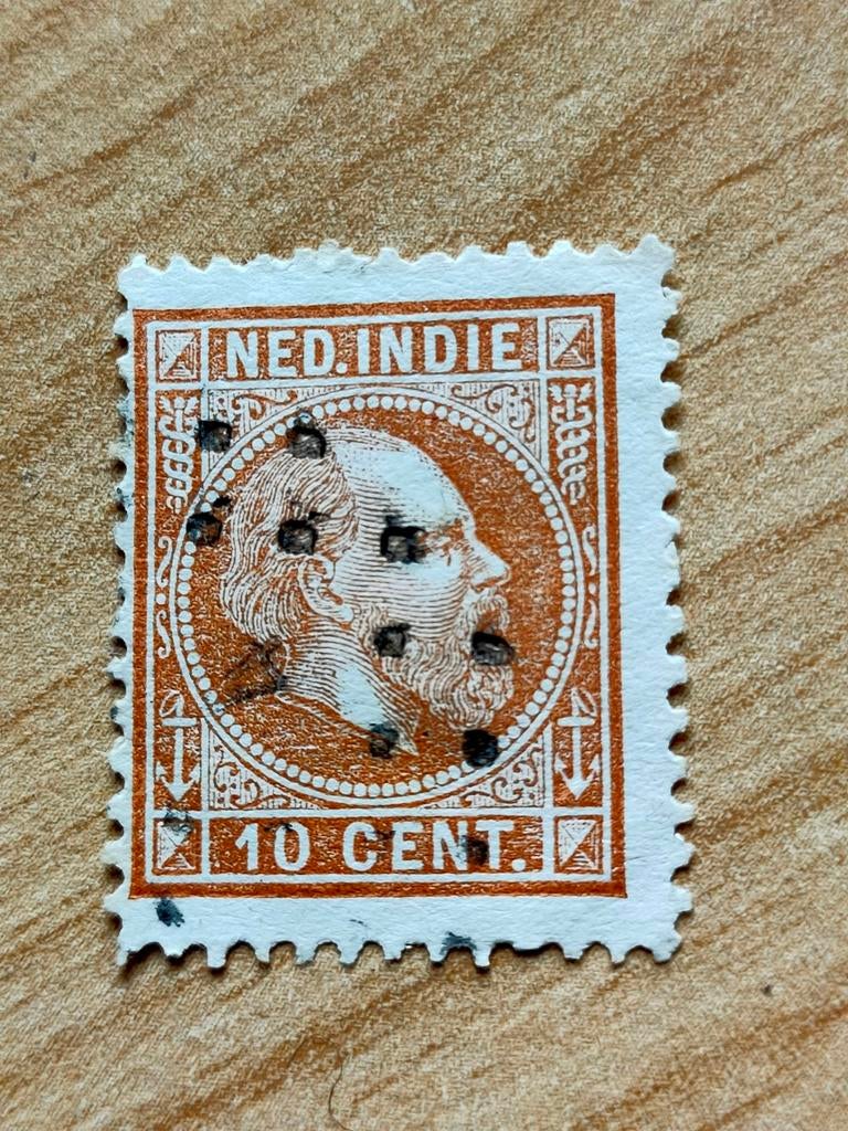 Nederlands Indië 20 Cent met puntstempel, Postzegels en Munten, Ophalen of Verzenden