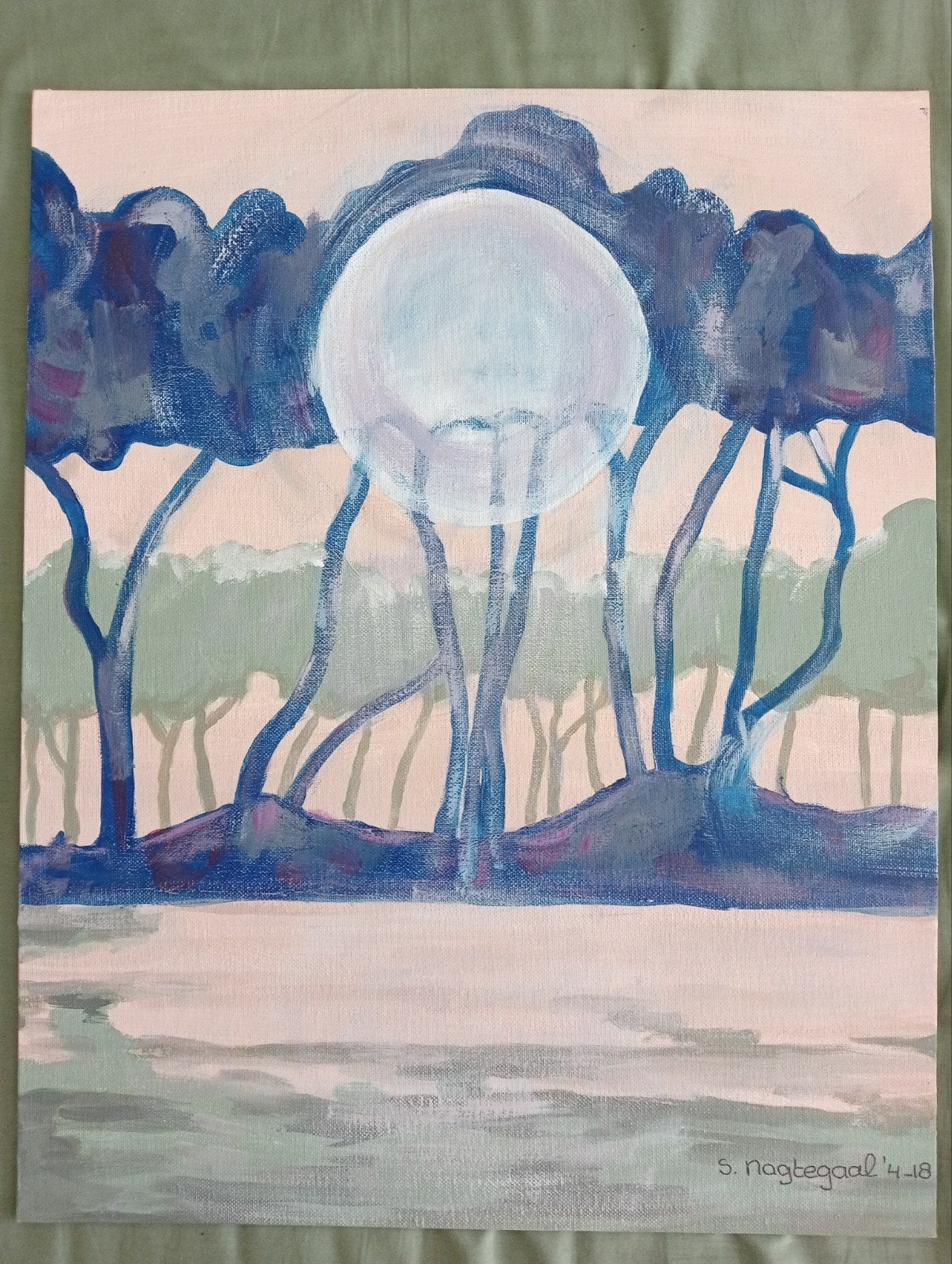 Boslandschap S.Nagtegaal 2018, Antiek en Kunst, Ophalen of Verzenden