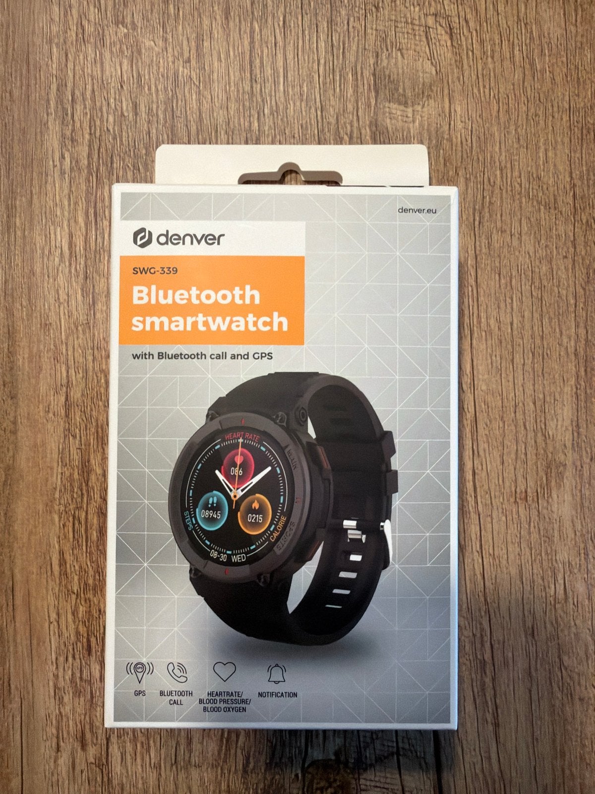 Denver SWG-339 Bluetooth Smartwatch met GPS en hartslagmeter, Ophalen of Verzenden, GPS, Nieuw