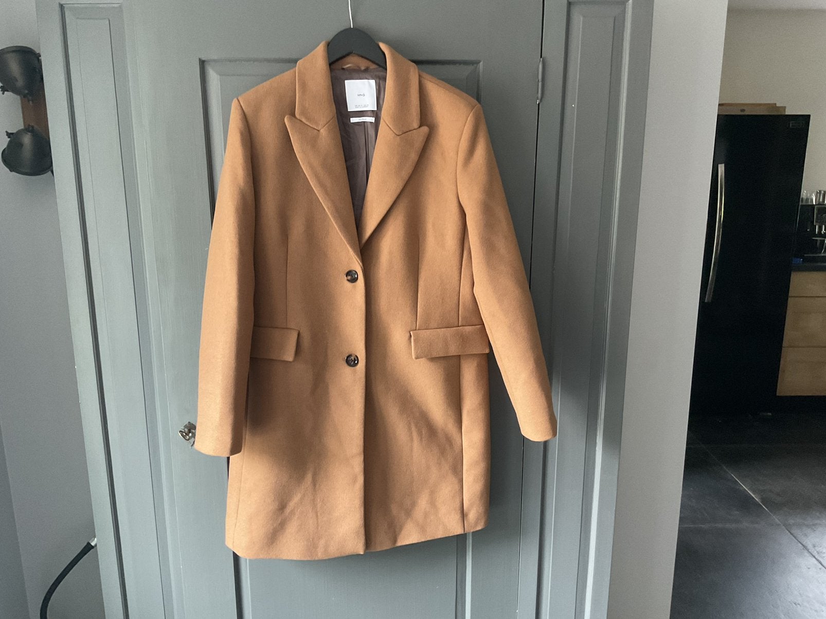 Mango stijlvolle camelkleurige wolblend jas mt 44 izgst, Kleding | Dames, Ophalen of Verzenden, Zo goed als nieuw, Maat 42/44 (L)