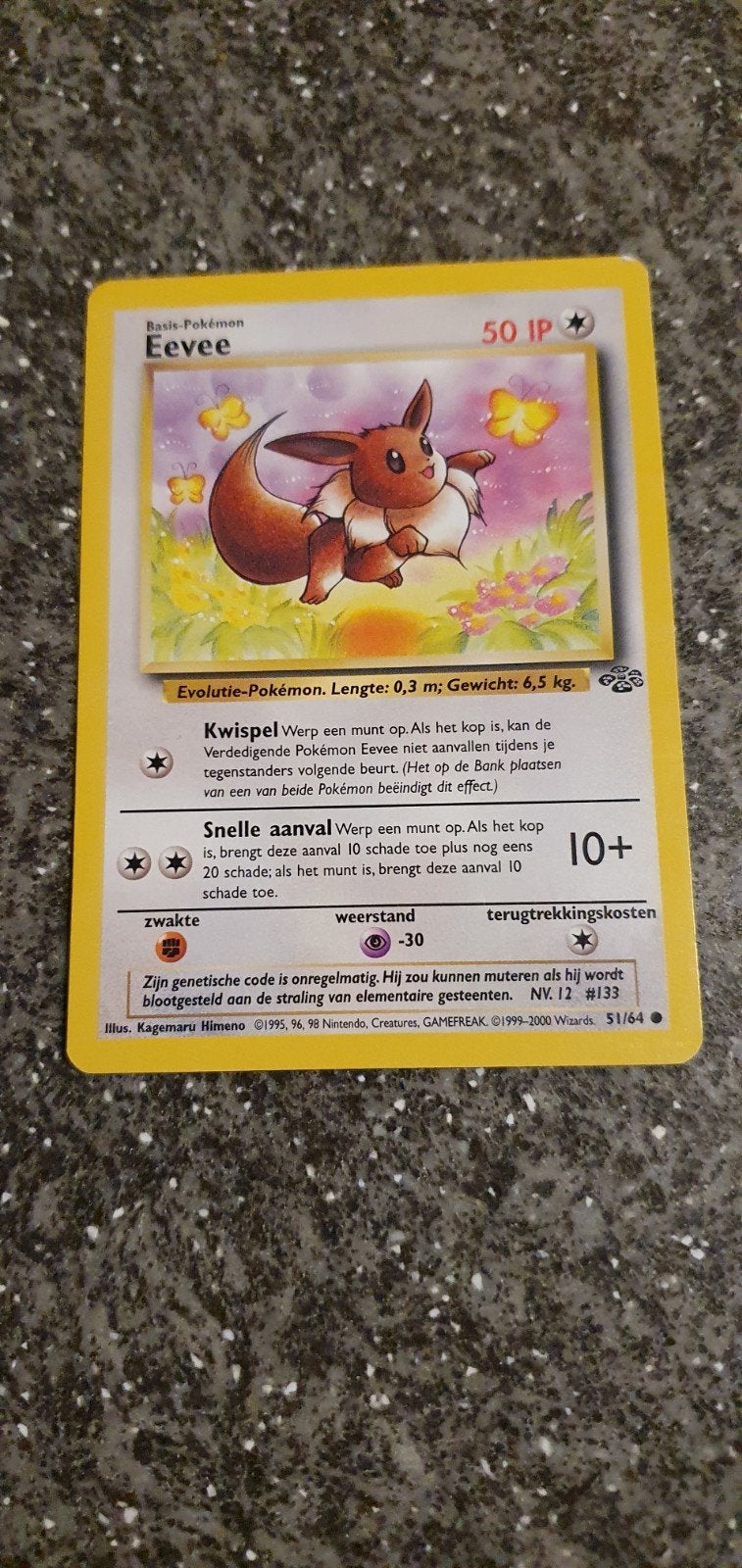Eevee 51/64 Jungle WOTC Pokémon Kaart 1999-2000 NL, Ophalen of Verzenden