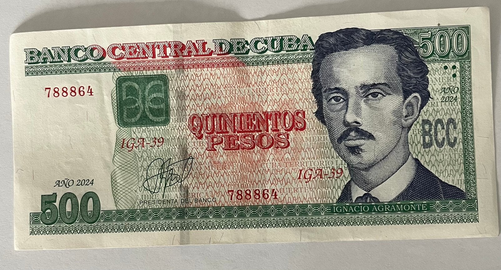 Cuba 500 Pesos 2024 lichtgebruikte staat, Verzenden, Midden-Amerika, Los biljet