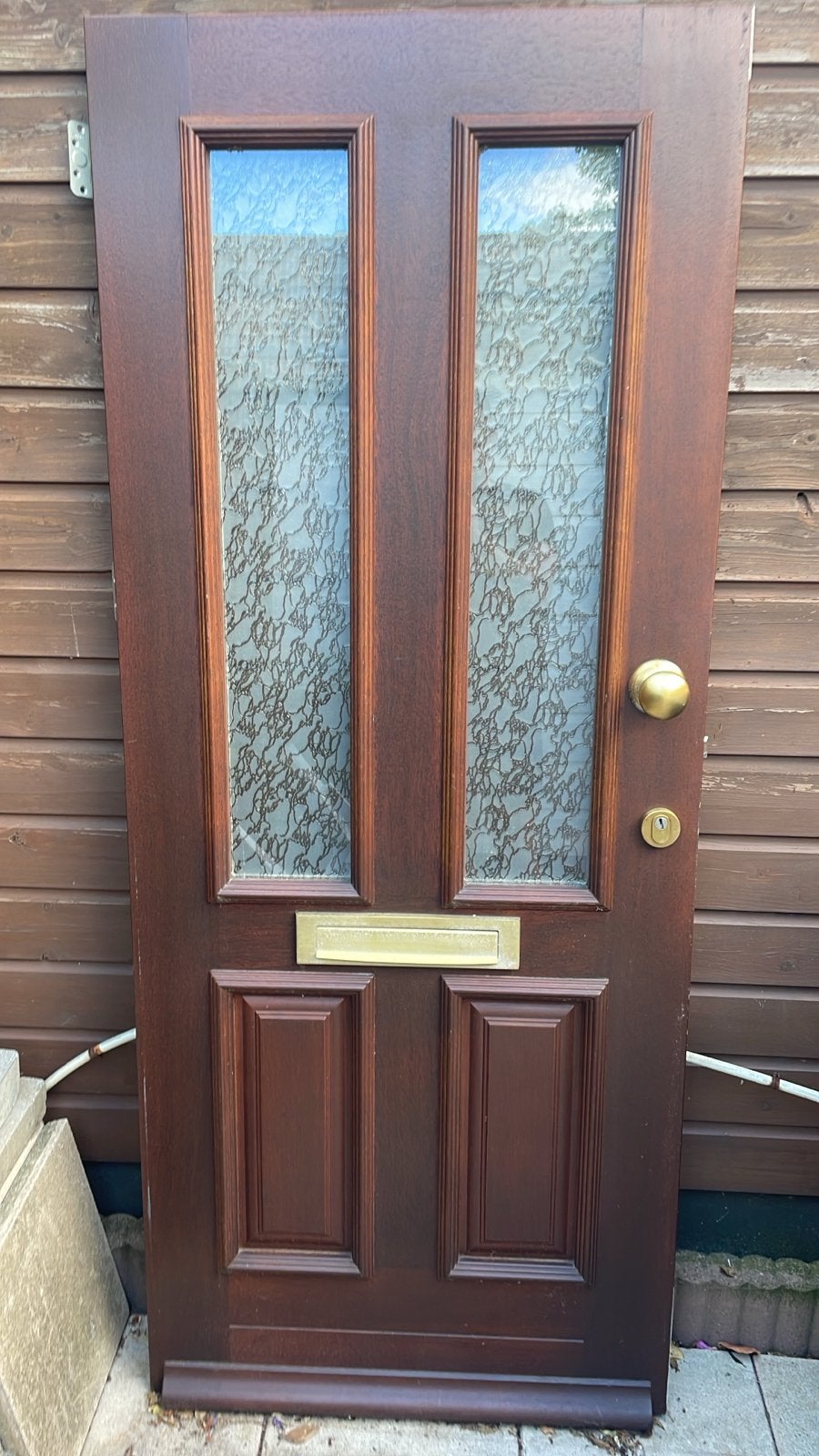 Buitendeur met glas en brievenbus, achterkant wit, Ophalen, Gebruikt, 80 tot 100 cm, Buitendeur