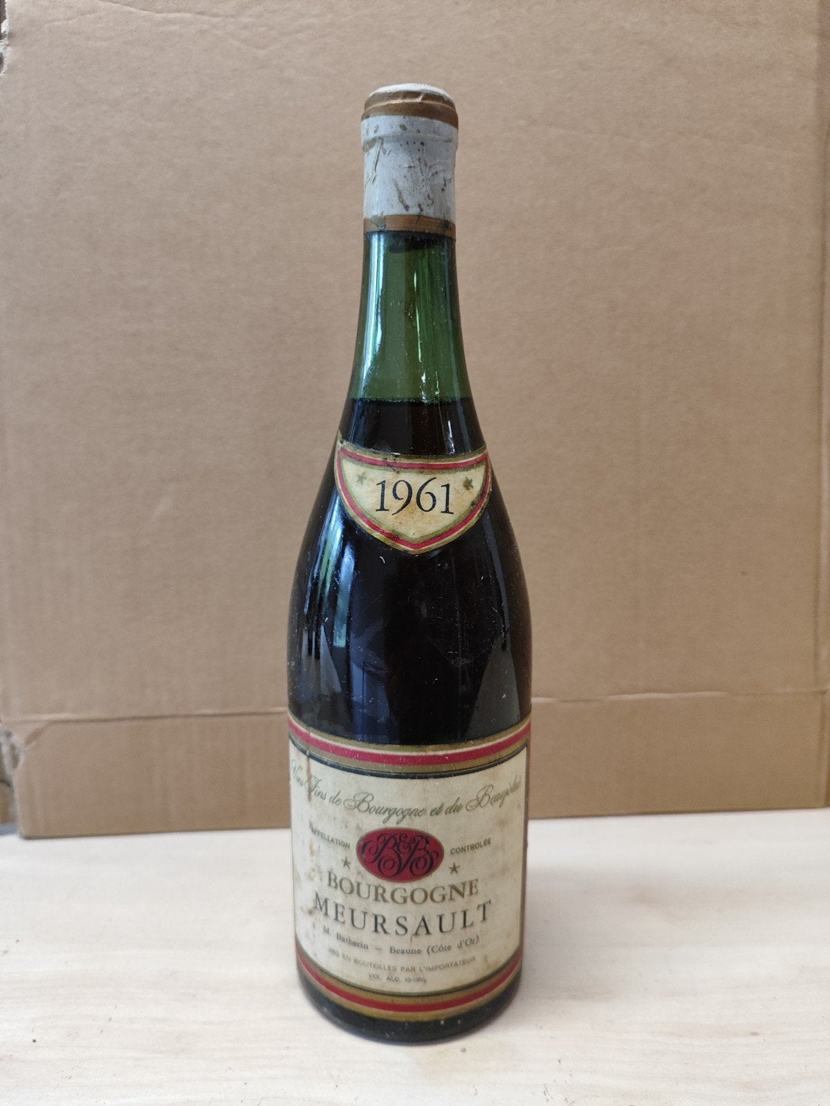 Bourgogne Meursault 1961 - Vintage Witte Wijn, Ophalen of Verzenden, Gebruikt, Frankrijk, Witte wijn