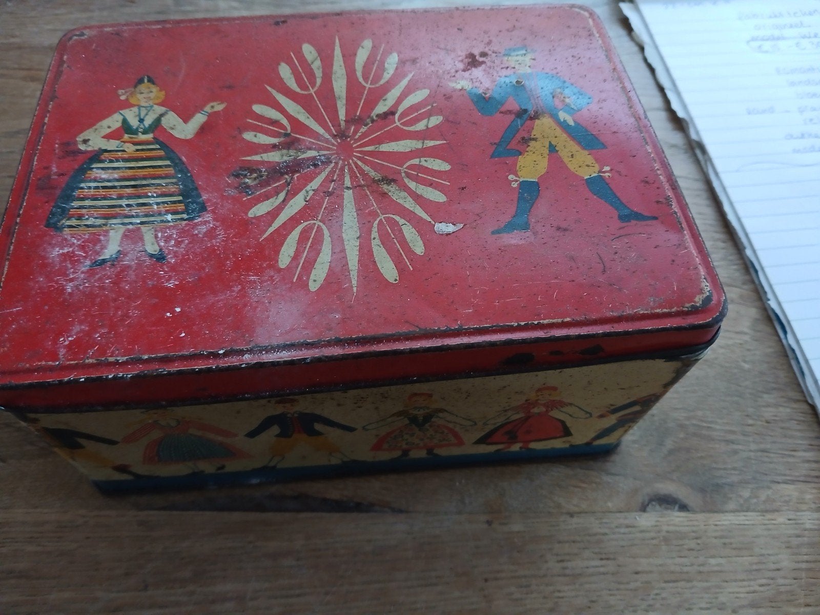 hille koekblik met klederdracht olifantstempel jaren 30-50, Ophalen, Gebruikt, Overige