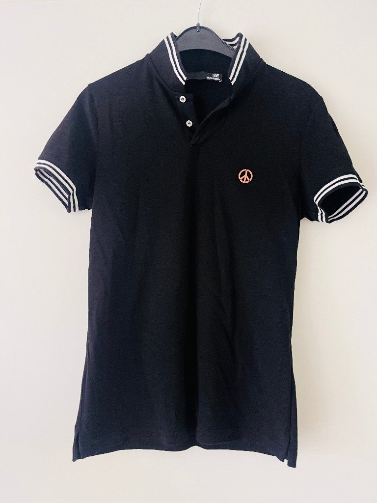 zwarte Moschino polo maat S zgan, Moschino, Zwart, Ophalen of Verzenden, Zo goed als nieuw