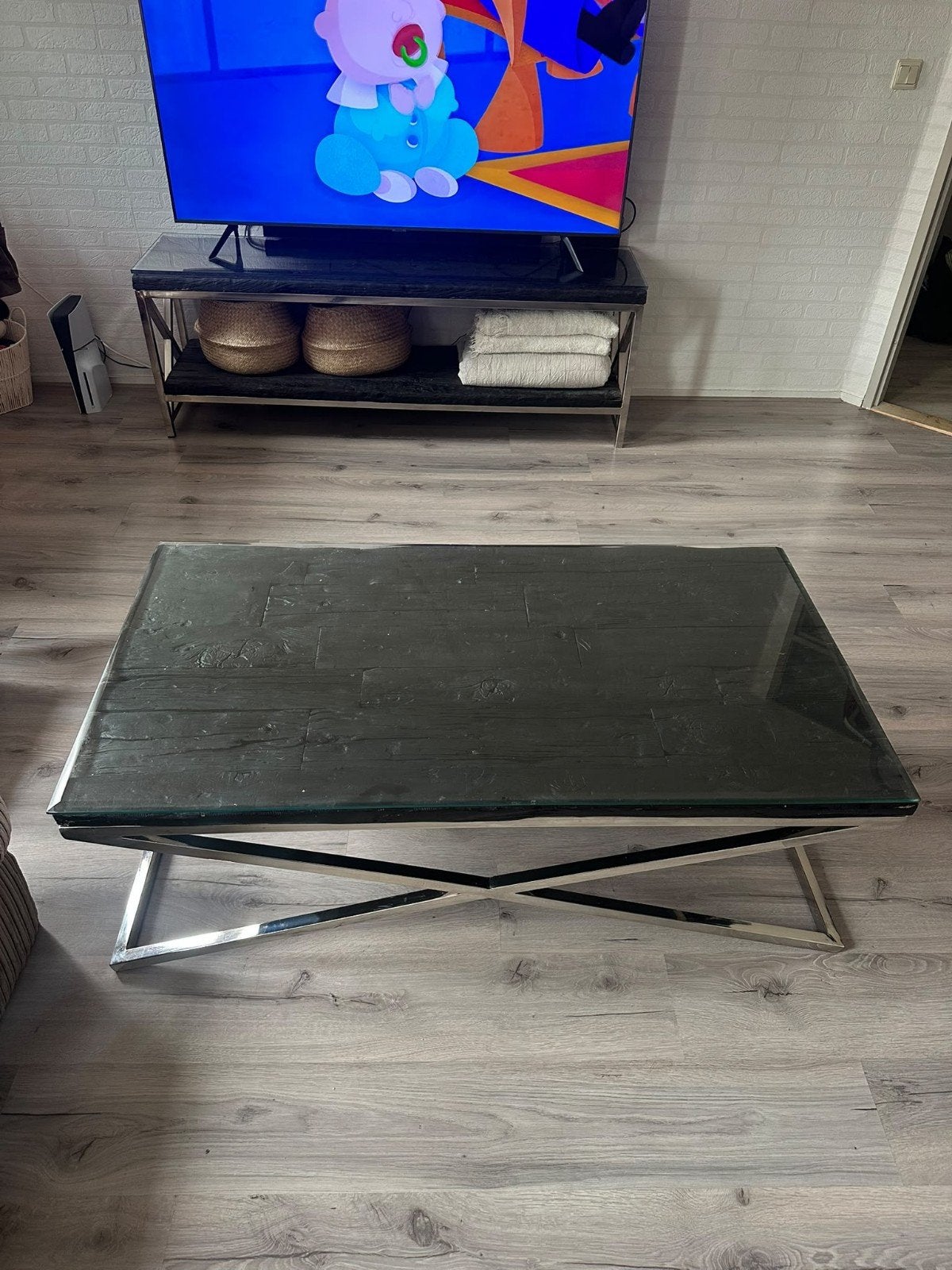 salontafel & Tv meubel set, Ophalen, Zo goed als nieuw, Rechthoekig
